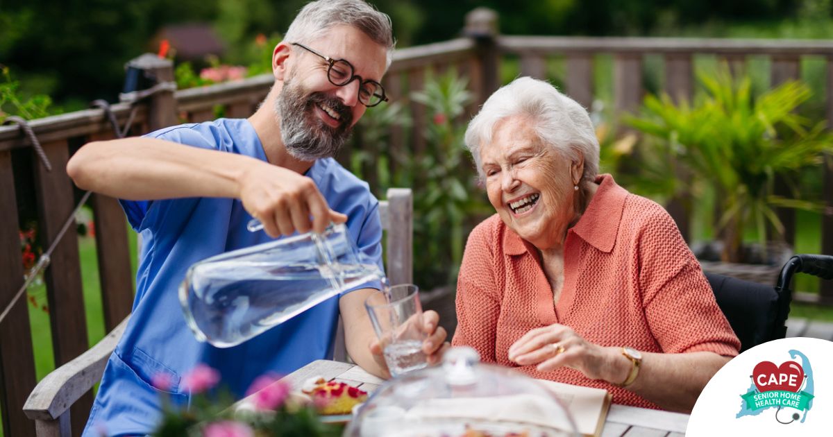 A caregiver provides Home Care for Seniors in the summer months.