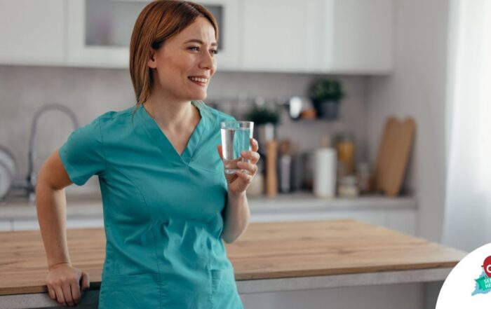 A home care aide in her daily routine.